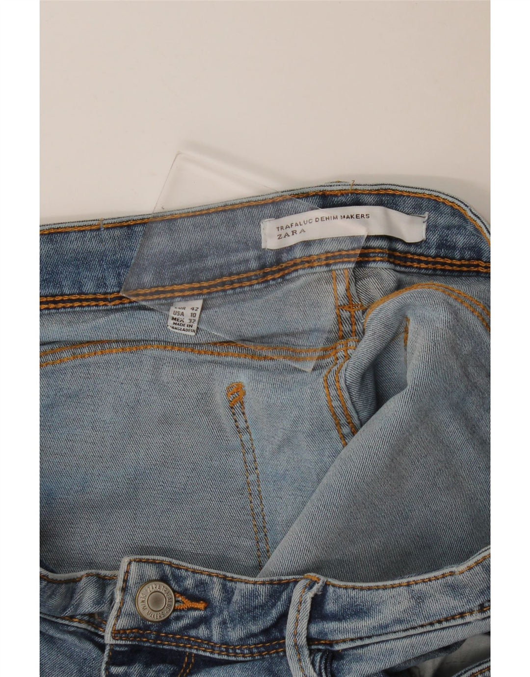 Zara Damen Denim Hotpants EU 42 Large W32 Blau