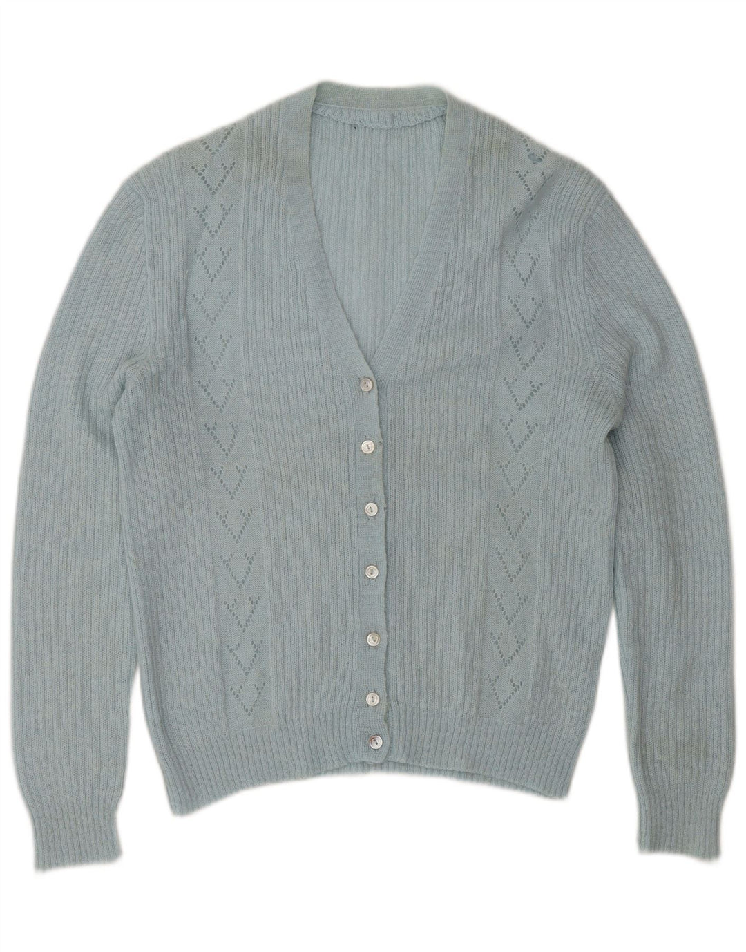 Vintage Damen Cardigan Pullover UK 14 Large Blue Classic