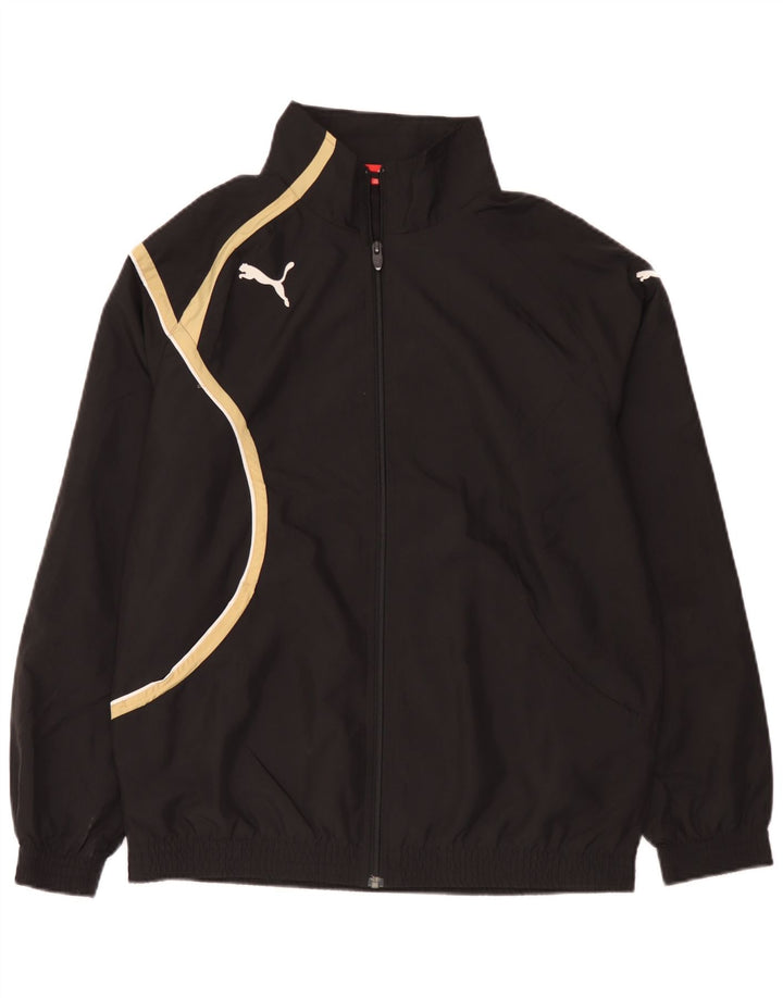 Puma Herren-Trainingsanzugoberteil, Jacke, Größe S, Schwarz, Farbblock-Polyester