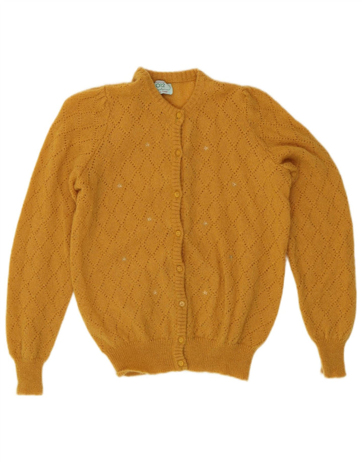 BENETTON Womens Cardigan Sweater UK 14 Medium Yellow