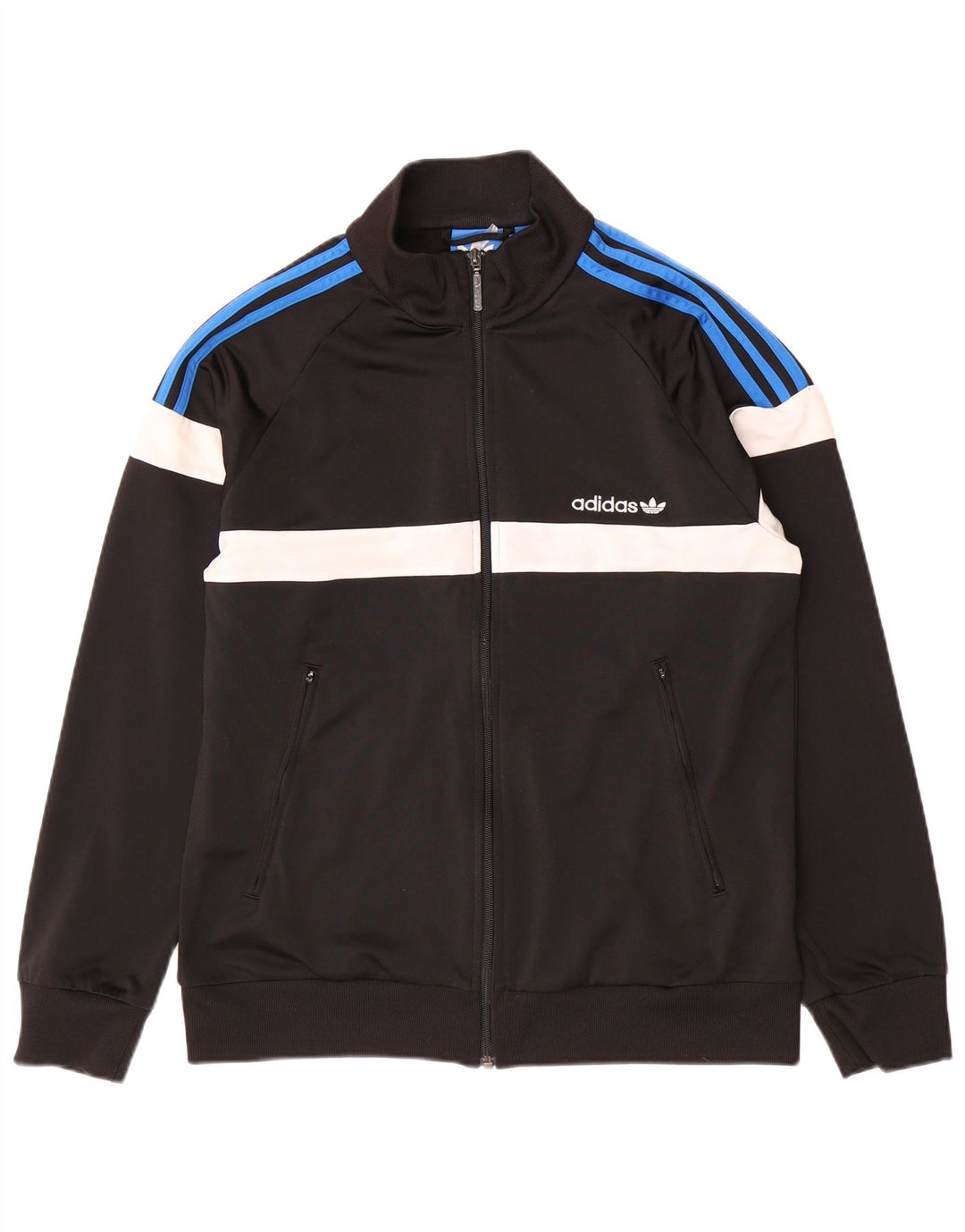 Adidas Herren-Trainingsanzug-Top-Jacke, mittelgroß, Schwarz, Colourblock-Polyester, Sport
