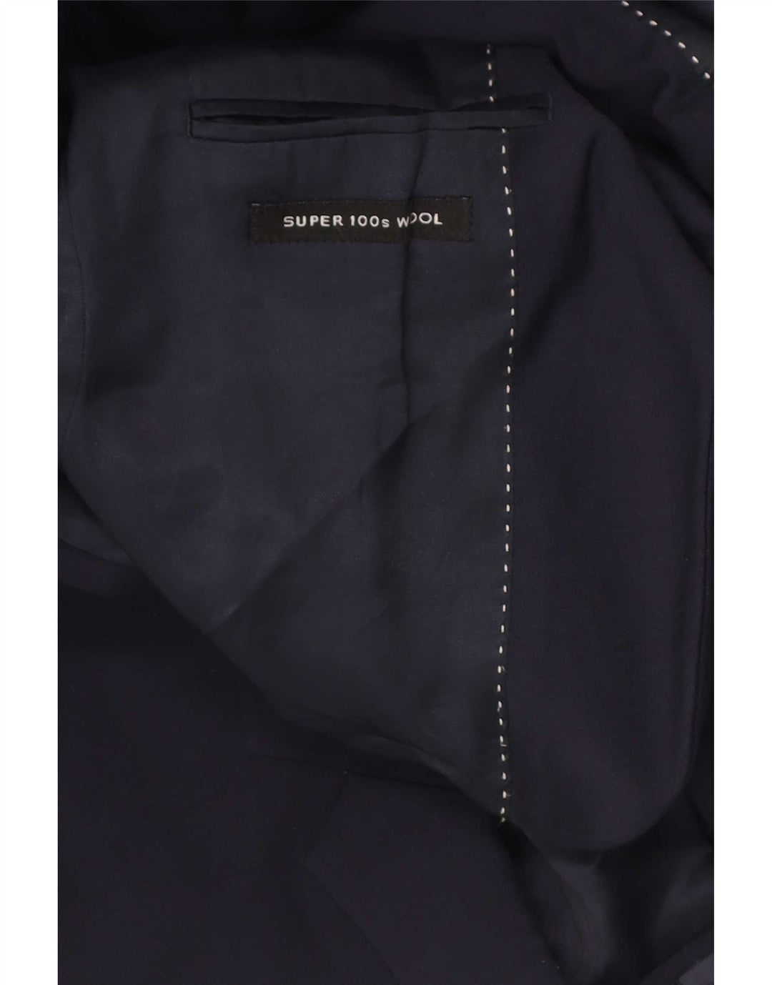 Dkny Herren Slim Fit 2-Knopf-Blazerjacke UK 38 Mittelmarineblaue Wolle