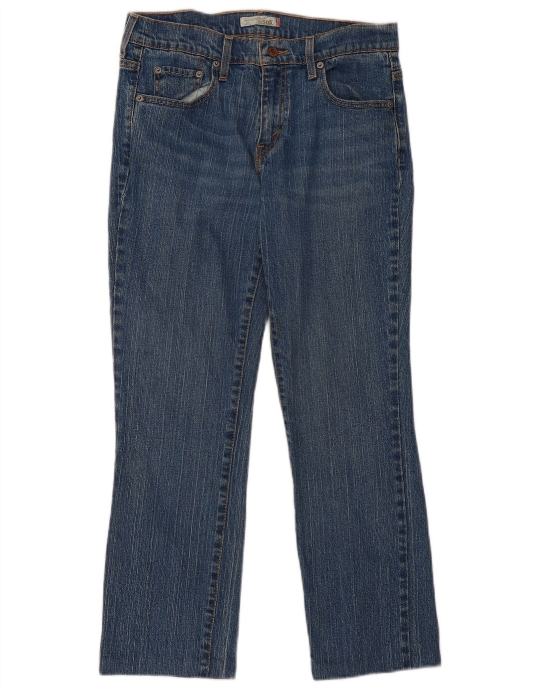 Levi's Damen 505 Straight Jeans US 8 Medium W32 L28 Blaue Baumwolle