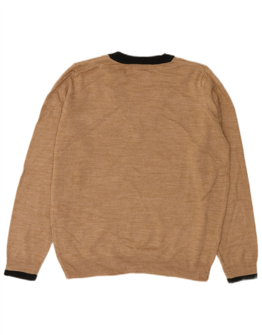 Marks & Spencer Damen-Pullover mit V-Ausschnitt, Gr. 10, Größe S, Beige gefleckt