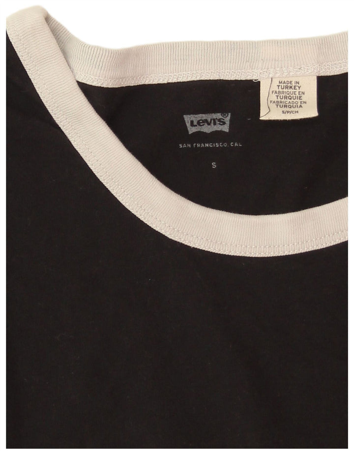 Levi's Damen T-Shirt Top UK 10 Small Schwarz Baumwolle