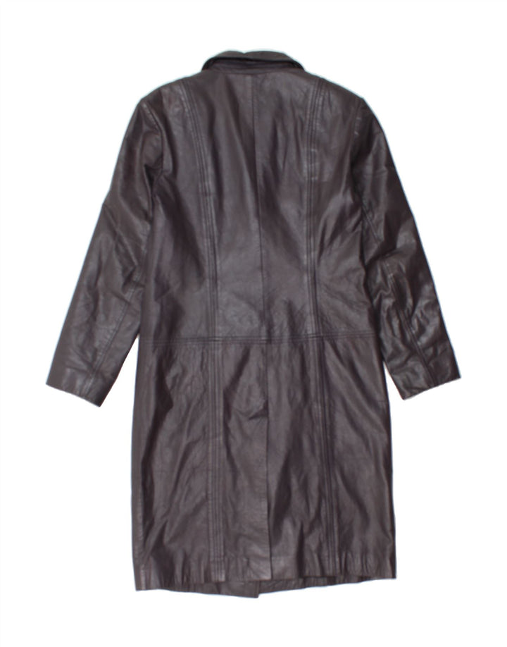 VINTAGE Womens Leather Coat UK 12 Medium Black Leather Vintage Vintage and Second-Hand Vintage from Messina Hembry 