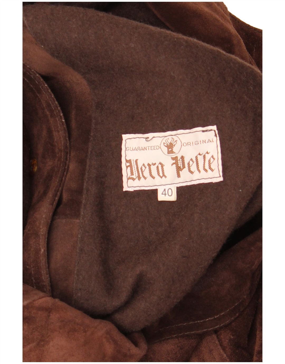 Vintage Damen Übergroße Wildlederjacke EU 40 Mittelbraunes Leder