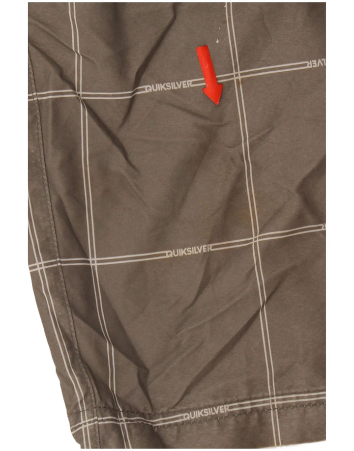Quiksilver Herren-Chinoshorts W34, großes grau kariertes Polyester