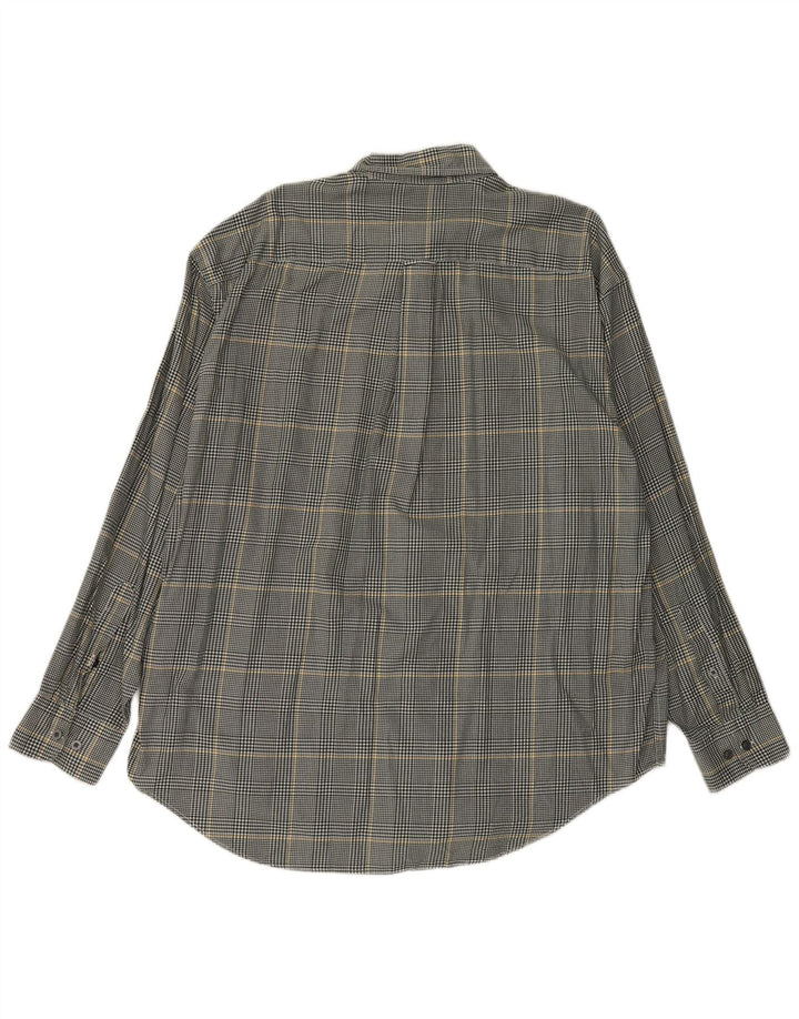 Nautica Herren-Flanellhemd XL, grau kariert, Baumwolle