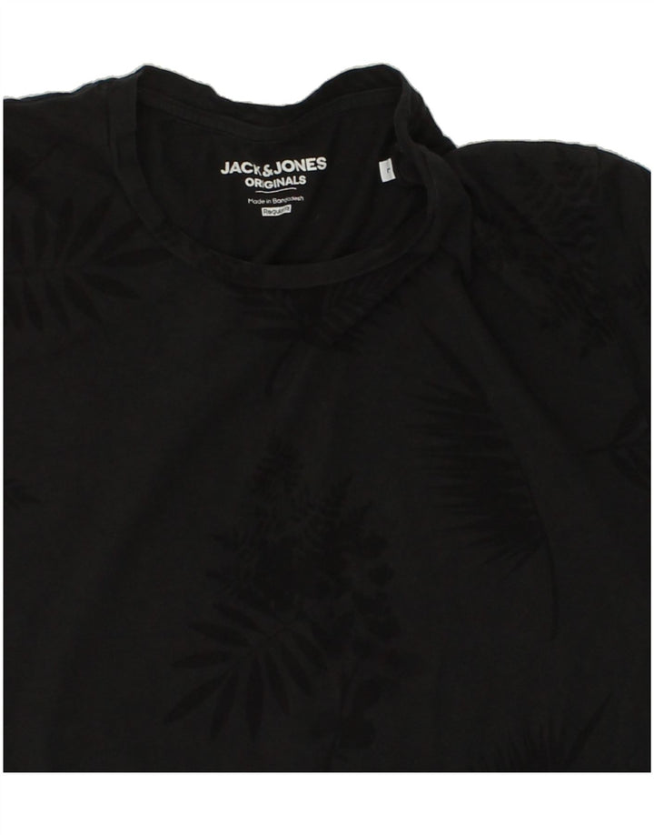 JACK & JONES Mens Regular Fit T-Shirt Top Large Black Cotton Vintage Jack & Jones and Second-Hand Jack & Jones from Messina Hembry 
