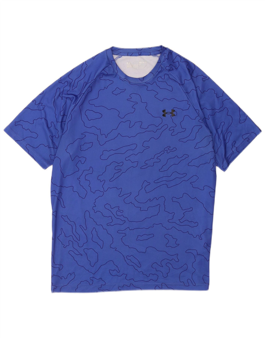 Under Armour Herren-T-Shirt mit lockerer Passform, mittelblaues geometrisches Polyester