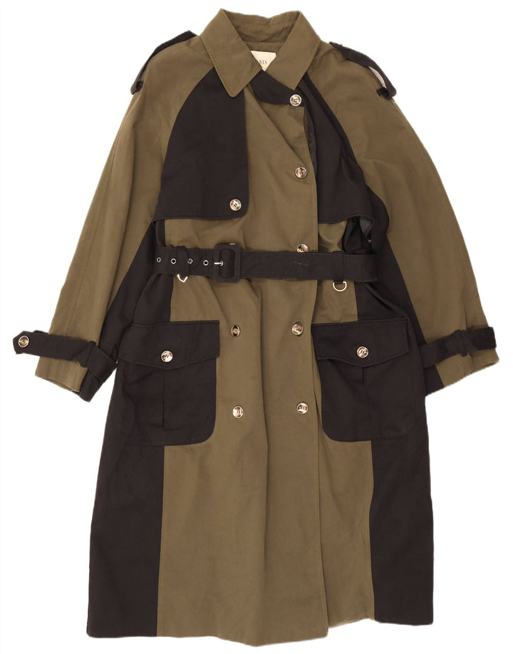 Oasis Damen-Trenchcoat in Übergröße, UK 10, Größe S, Khaki, Farbblock-Polyester