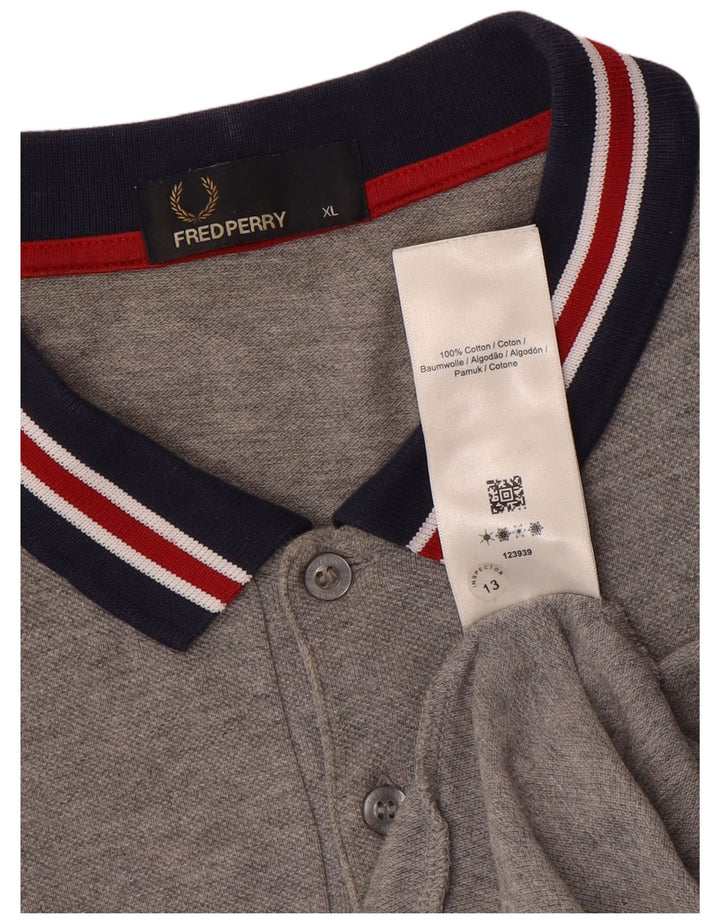 Fred Perry Herren Poloshirt XL Grau Baumwolle