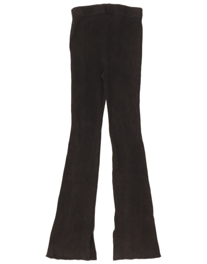 Zara Damen Flare Leggings UK 8 Small Graue Baumwolle