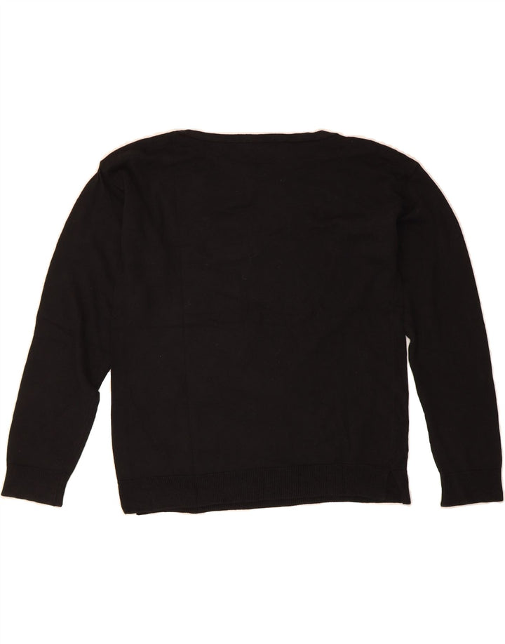 BENETTON Womens Sweatshirt Jumper UK 12 Medium Black Vintage Benetton and Second-Hand Benetton from Messina Hembry 