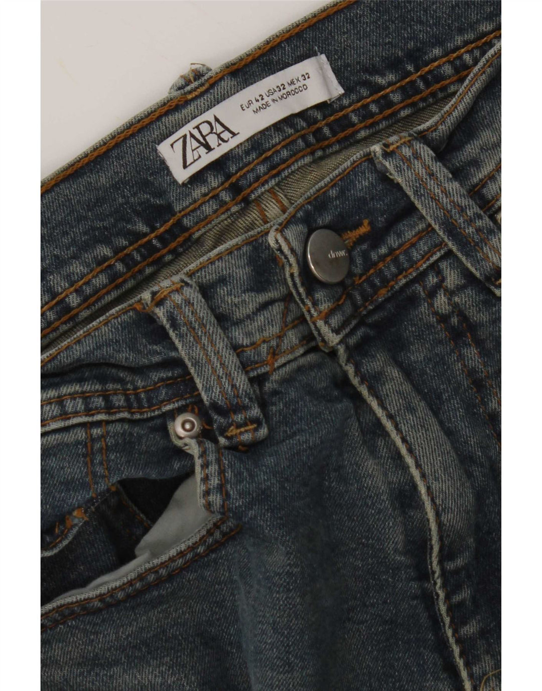 Zara Damen Slim Jeans EU 42 Large W32 L30 Blau