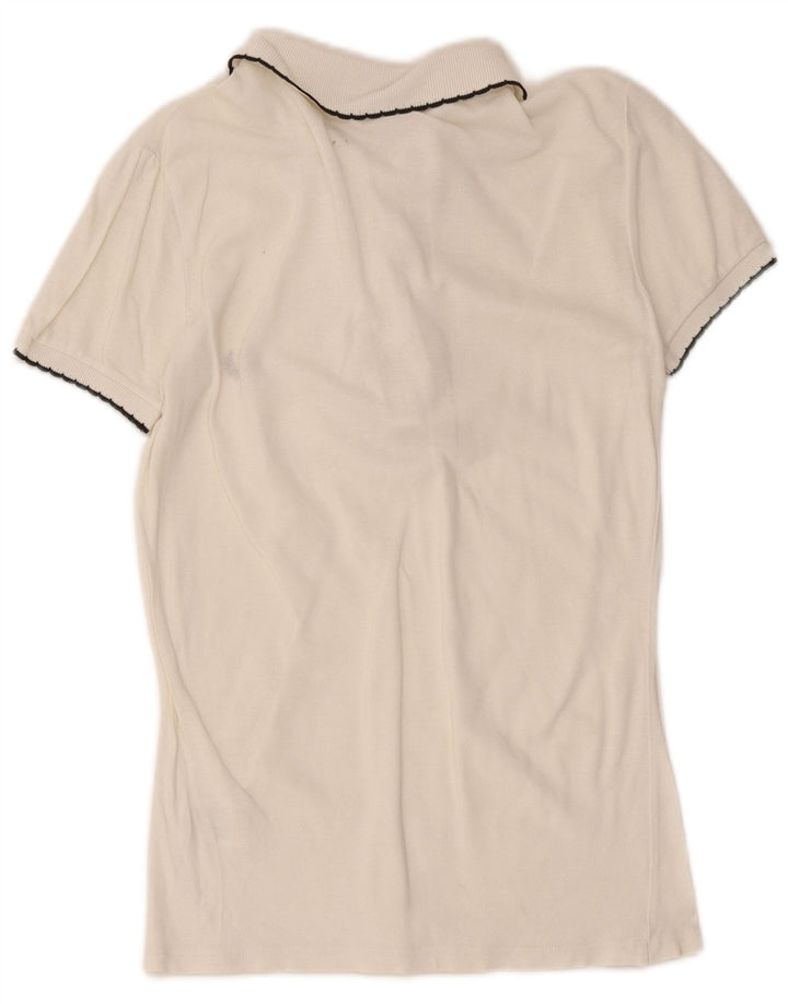 Fred Perry Damen Poloshirt UK 10 Small Off White Baumwolle