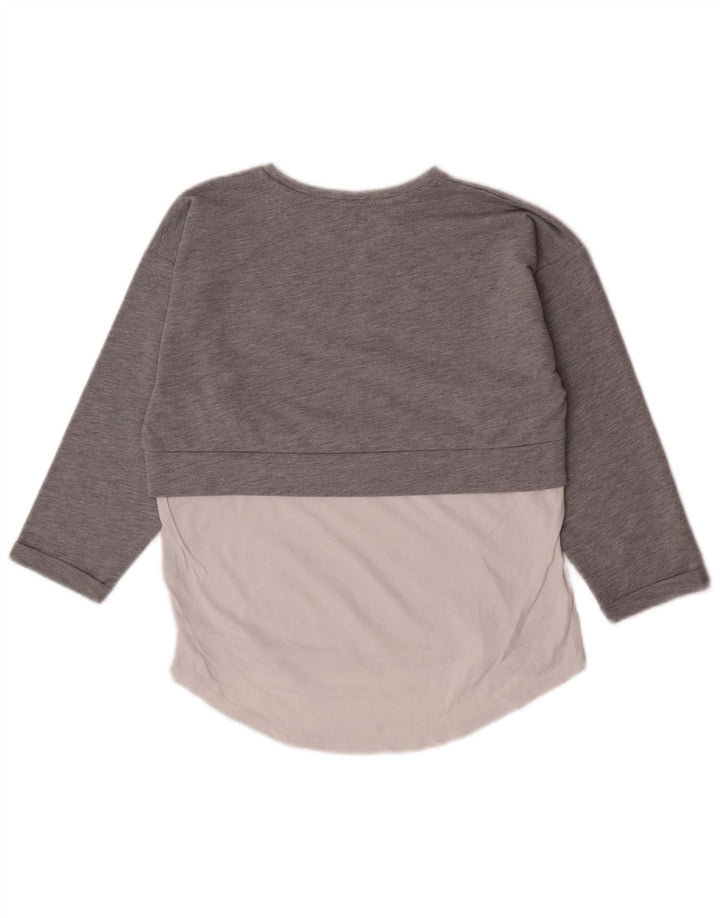 Guess Grafikoberteil für Damen, 3/4-Ärmel, UK 10, Größe S, Grau