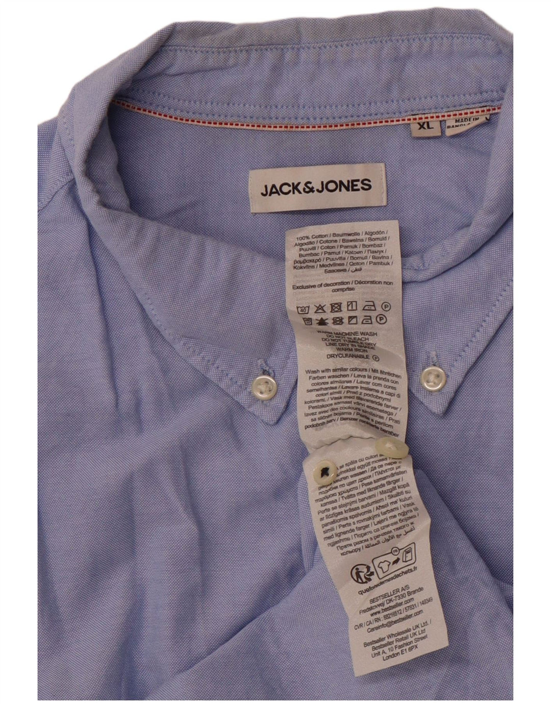 JACK & JONES Herrenhemd XL, blaue Baumwolle