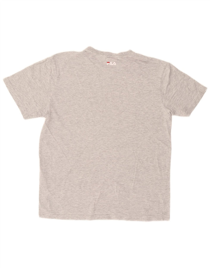 Fila Herren Grafik-T-Shirt-Oberteil aus mittelgrauer Baumwolle