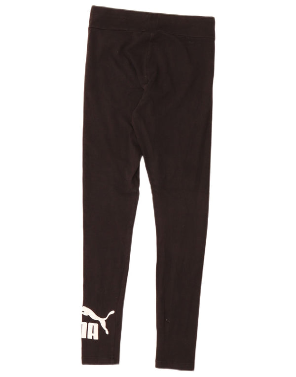 Puma Damen Graphic Leggings UK 8 Small Schwarz Baumwolle