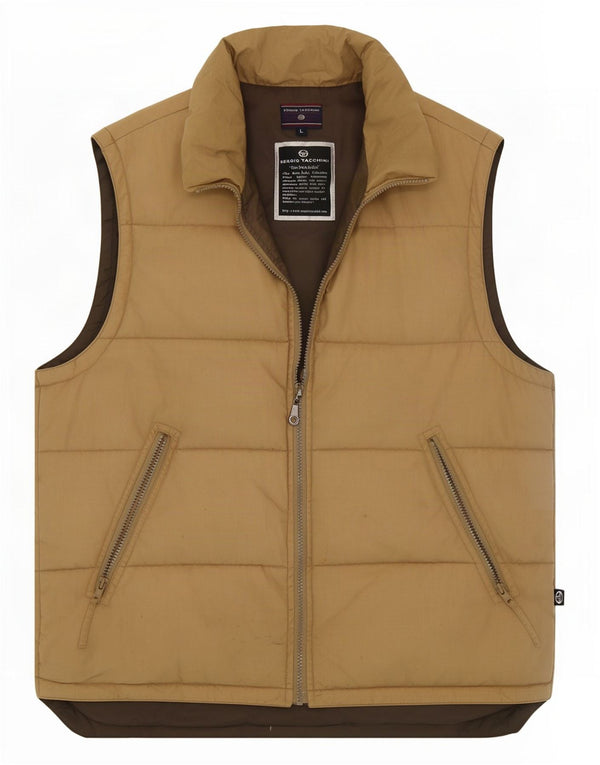 Sergio Tacchini Herren Wattierte Weste UK 40 Large Beige