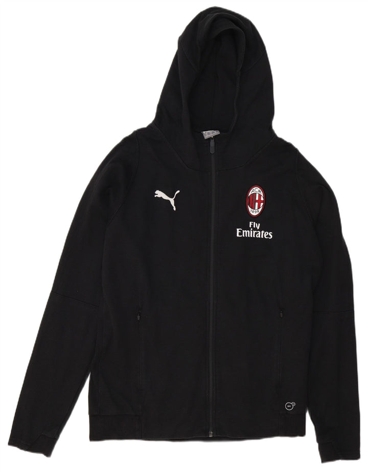 PUMA Herren AC Milan Grafik-Kapuzenpullover mit Reißverschluss, mittelschwarz, Baumwolle