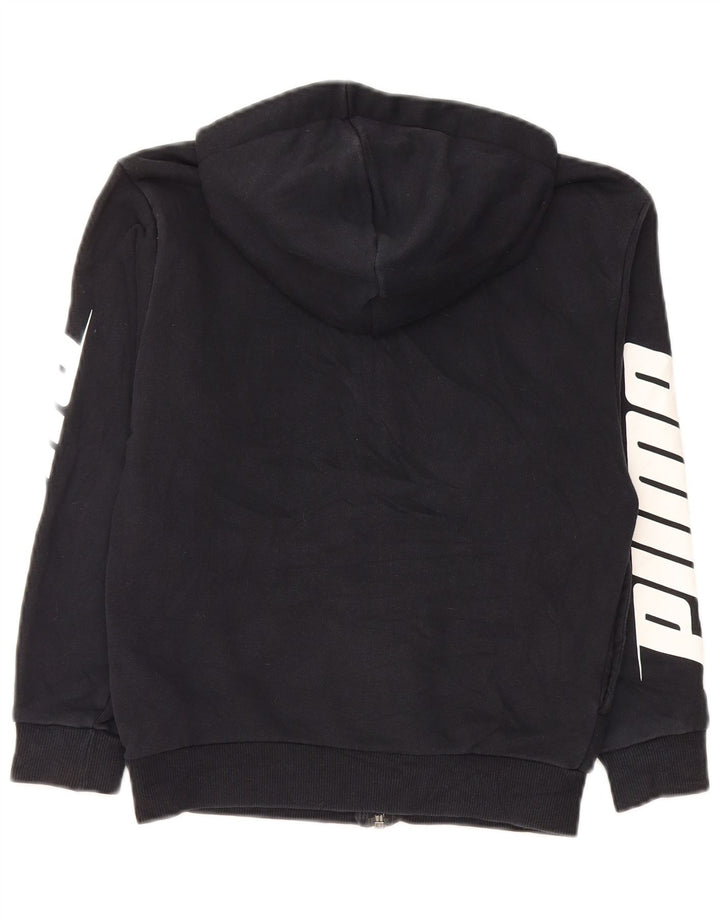 PUMA Jungen Graphic Zip Hoodie Pullover 9–10 Jahre, schwarze Baumwolle