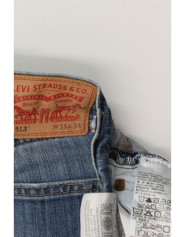 Levi's Herren 513 Slim Straight Jeans W33 L30 Blaue Baumwolle