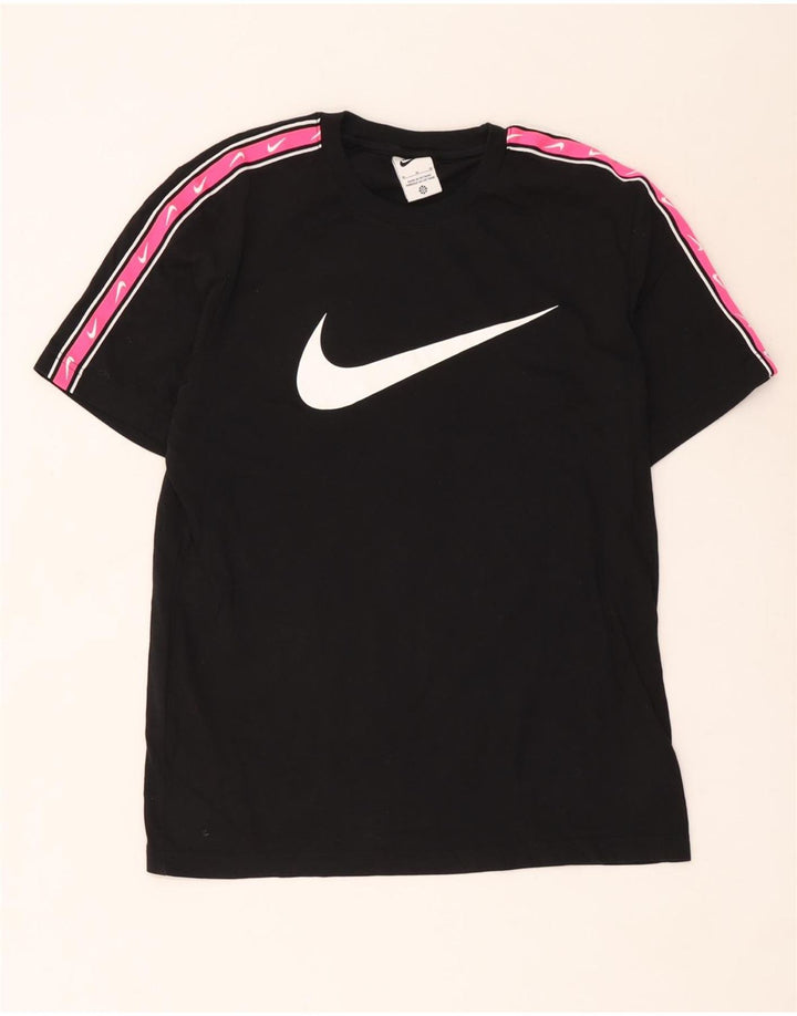 Nike Herren-T-Shirt mit Grafik, Medium, Schwarz, Colourblock-Baumwolle