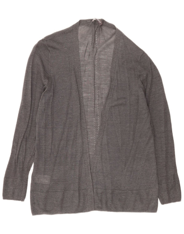 Laura Ashley Damen Longline Open Cardigan Pullover UK 16 Large Grau Ramie