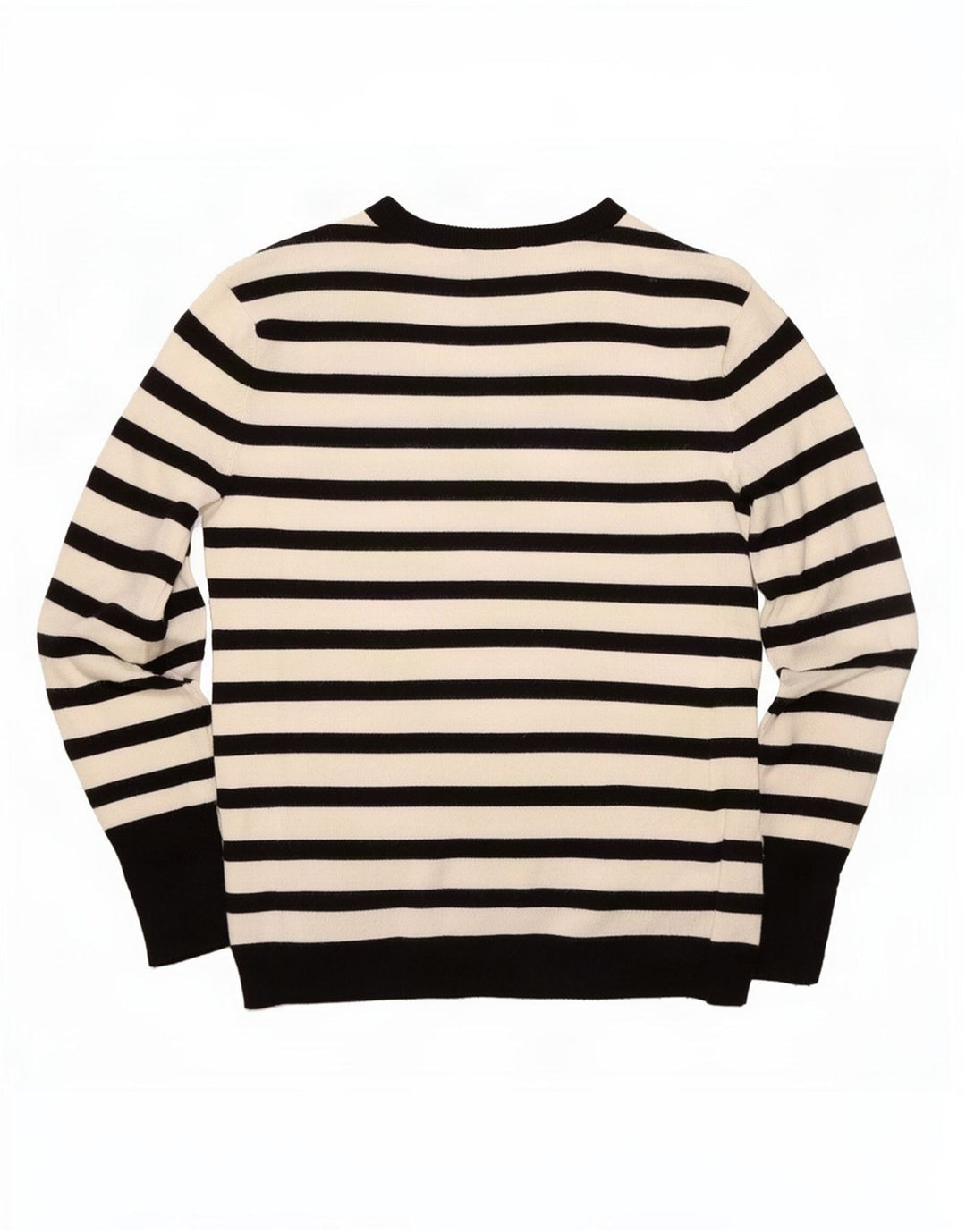 Zara Damen-Pullover mit Rundhalsausschnitt, Gr. 44, groß, weiß gestreift