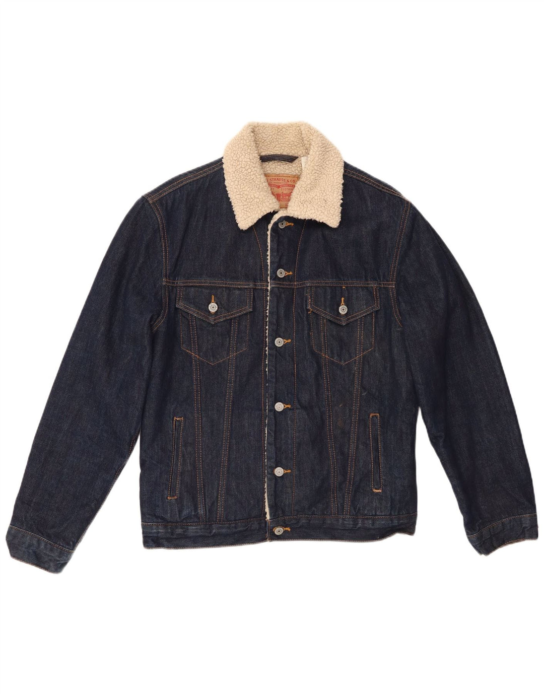 Levi's Herren-Sherpa-Jeansjacke, UK 38, mittelmarineblaue Baumwolle