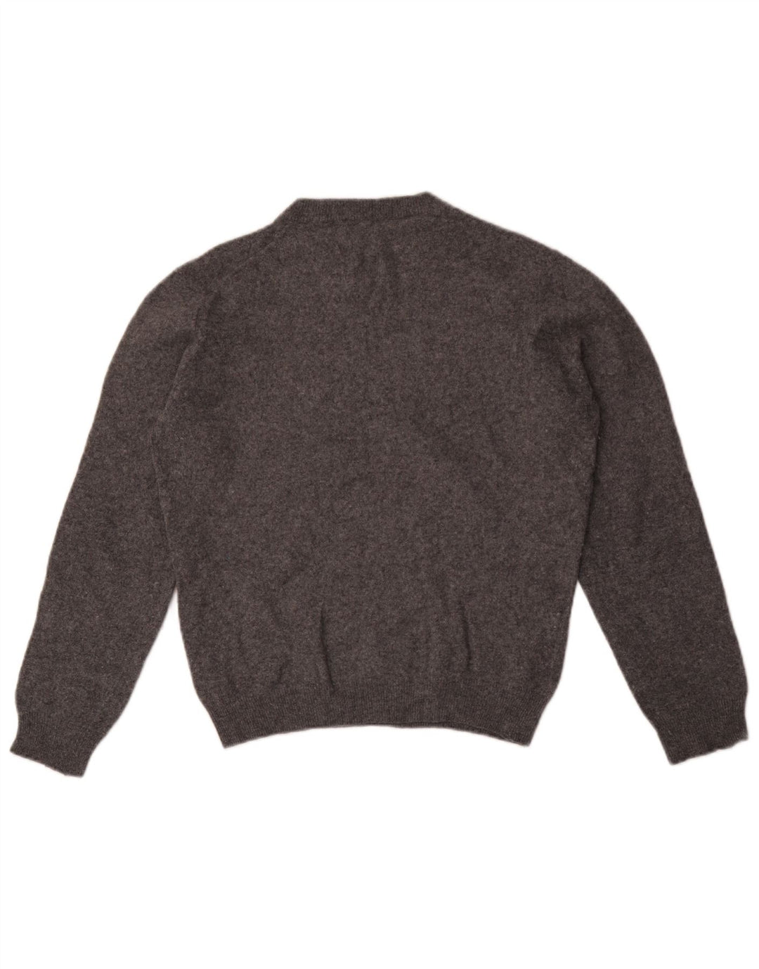 Zara Herren-Pullover mit Rundhalsausschnitt, mittelgrau gesprenkelte Wolle