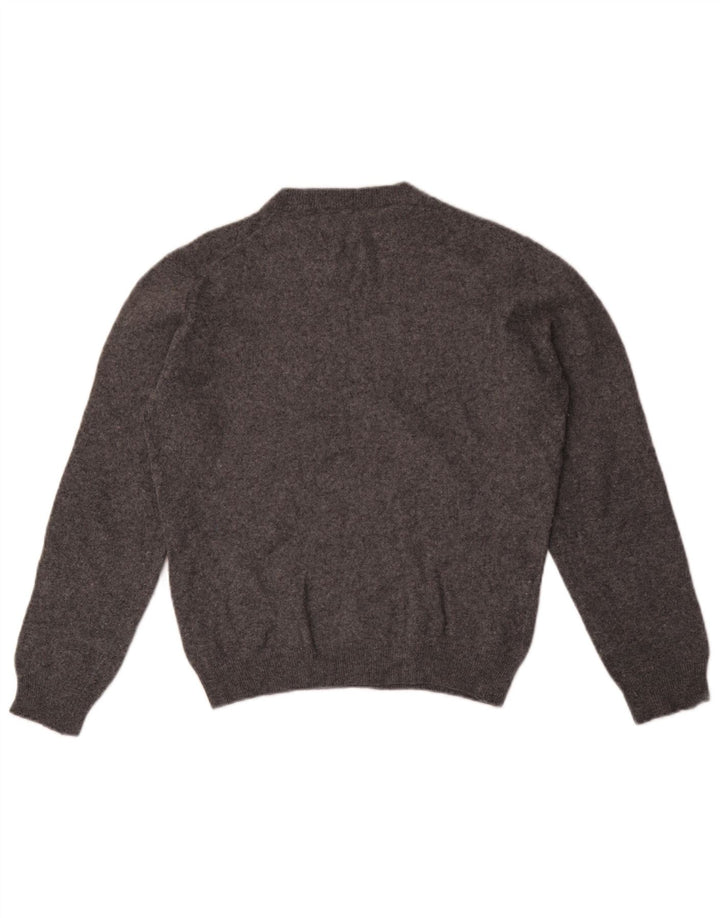 Zara Herren-Pullover mit Rundhalsausschnitt, mittelgrau gesprenkelte Wolle