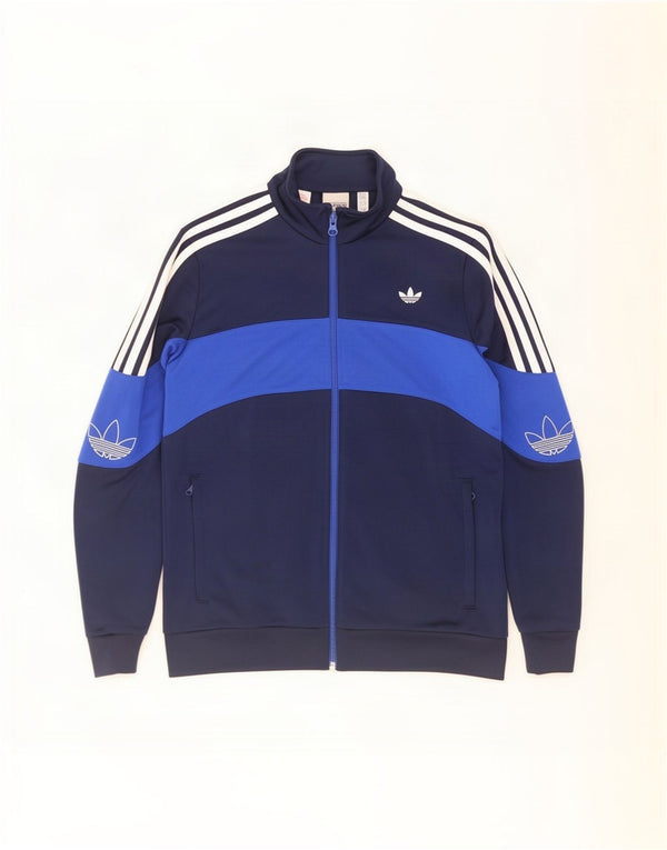 Adidas Jungen Grafik-Trainingsanzug-Top-Jacke, 12–13 Jahre, Marineblau, Farbblock