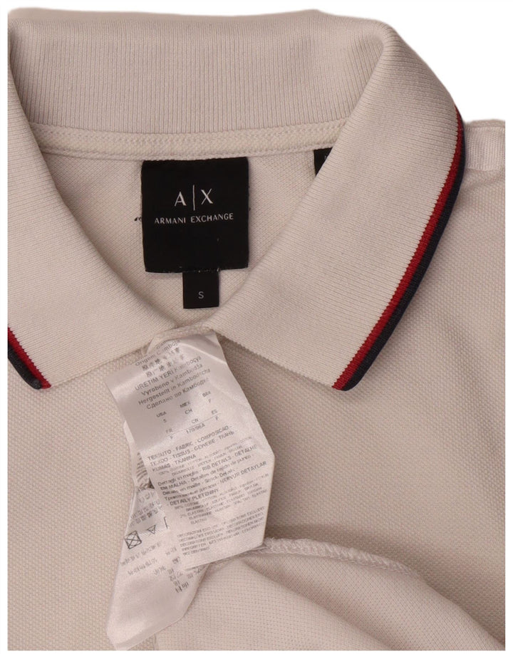 Armani Exchange Herren-Poloshirt, kleine weiße Baumwolle