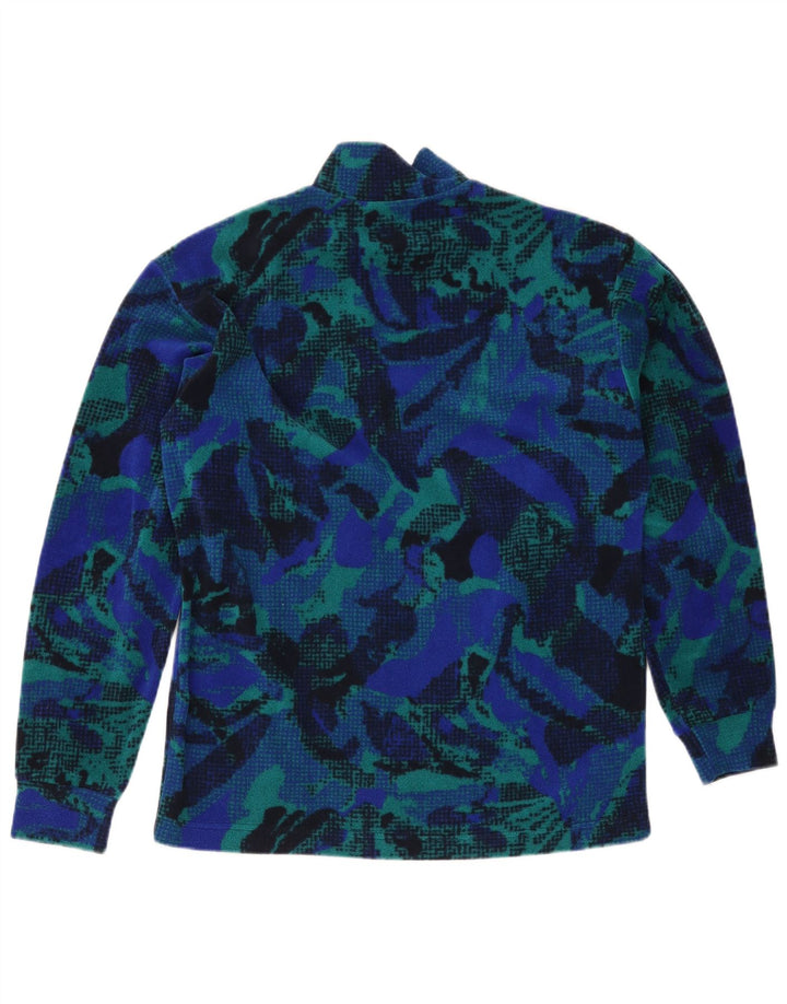 Fila Herren-Fleecepullover mit abstraktem Muster, IT 48, Mittelblau, Farbblock
