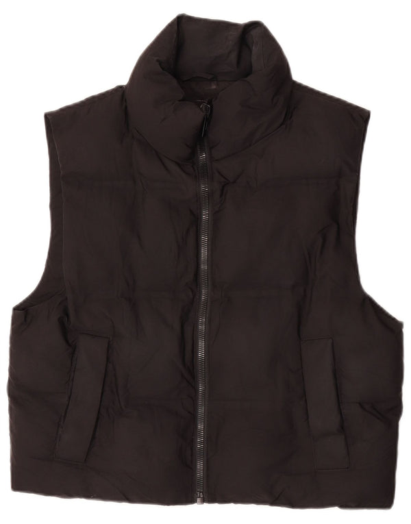 Zara Damen Übergroße wattierte Weste UK 6 XS Schwarz Polyester