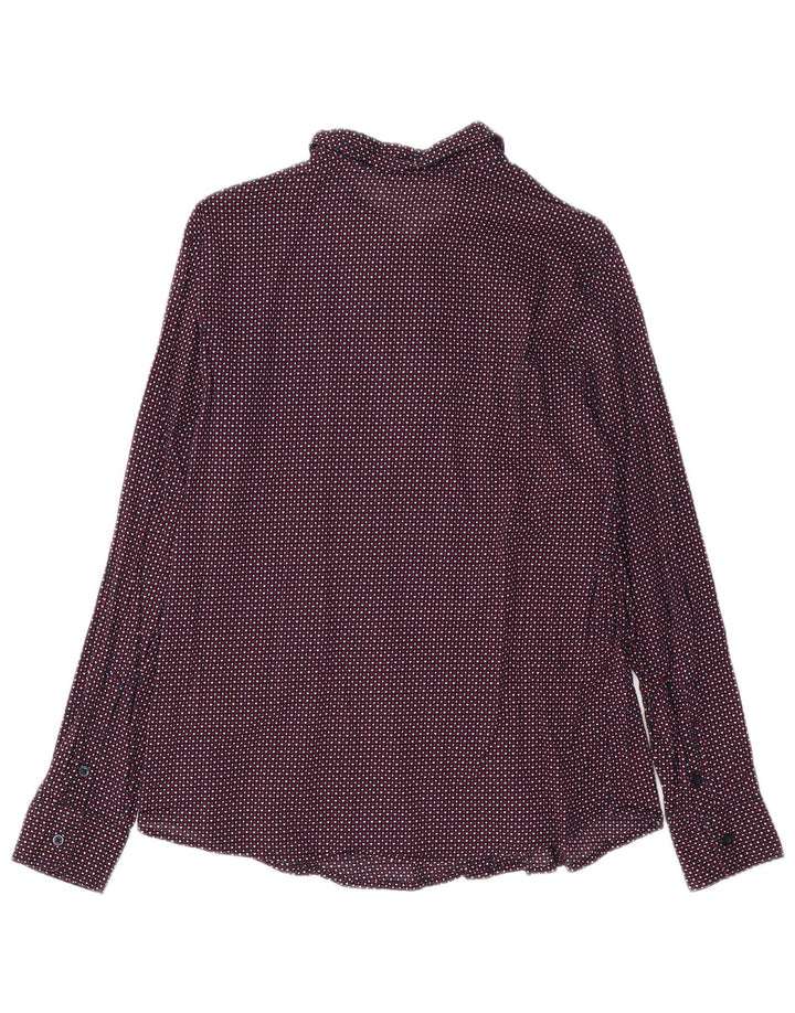 BENETTON Womens Abstract Pattern Shirt UK 14 Medium Mehrfarbige Baumwolle