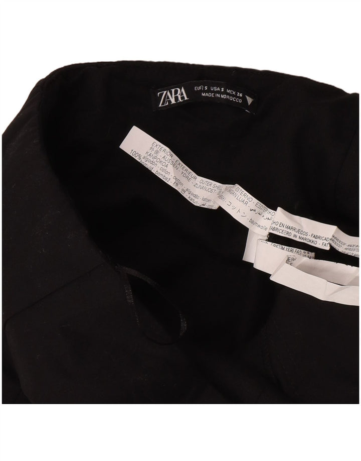 Trägerloser Damen-Jumpsuit von Zara, Gr. 10, Größe S, Schwarz, Baumwolle