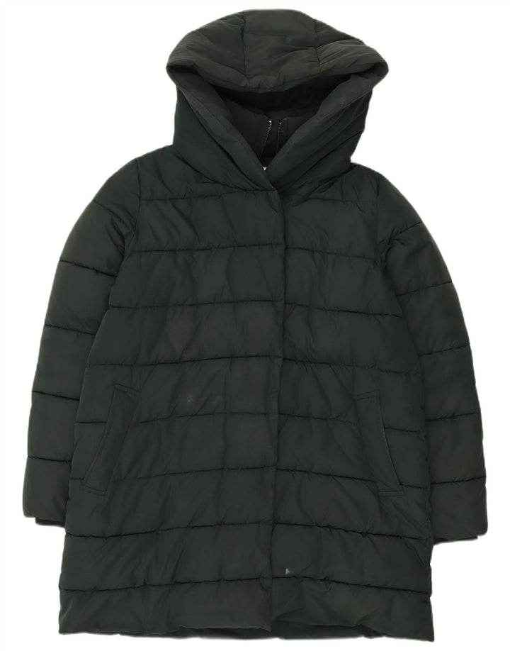 Hobbs Wattierter Damenmantel mit Kapuze, UK 14, Größe L, Grün, Polyester