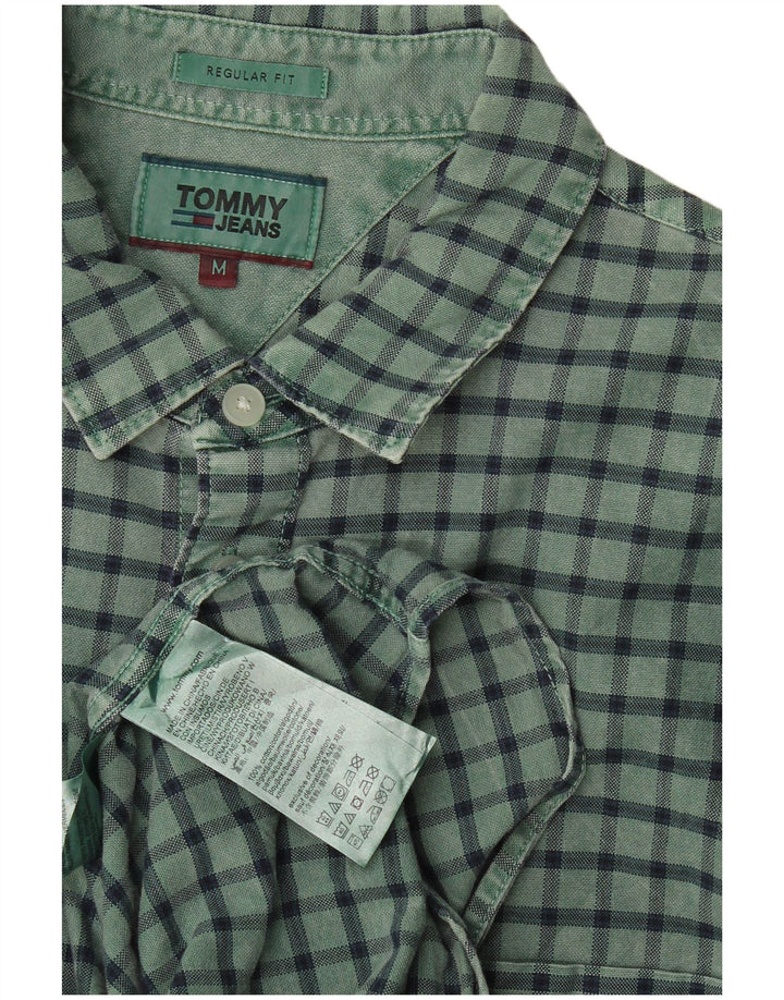 Tommy Hilfiger Herren-Hemd mit normaler Passform, mittelgrün karierte Baumwolle