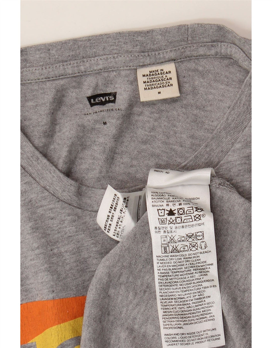 LEVI'S Herren-T-Shirt mit Grafik, mittelgrau gesprenkelte Baumwolle