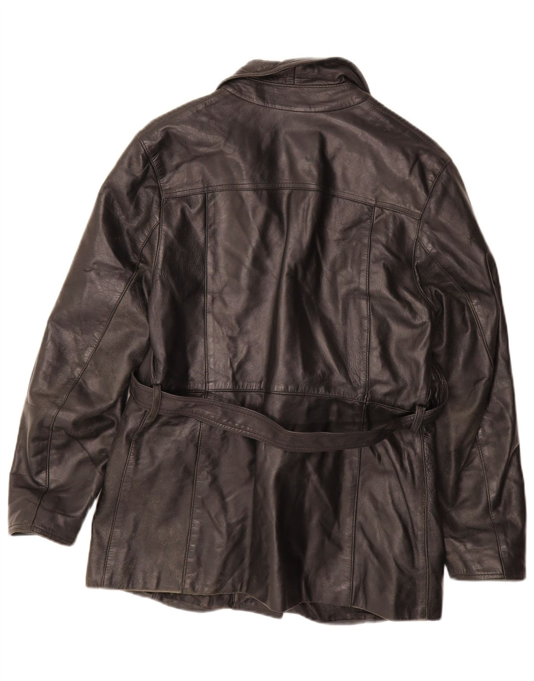 SARAH Womens Leather Jacket IT 42 Medium Black Leather