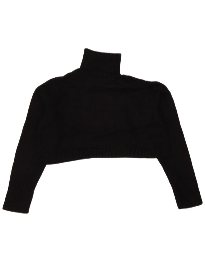 Zara Damen Crop Oversized Rollkragenpullover Pullover UK 10 Small Schwarz
