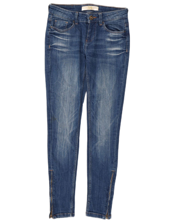 Zara Damen Skinny Jeans EU 34 2XS W24 L27 Blaue Baumwolle