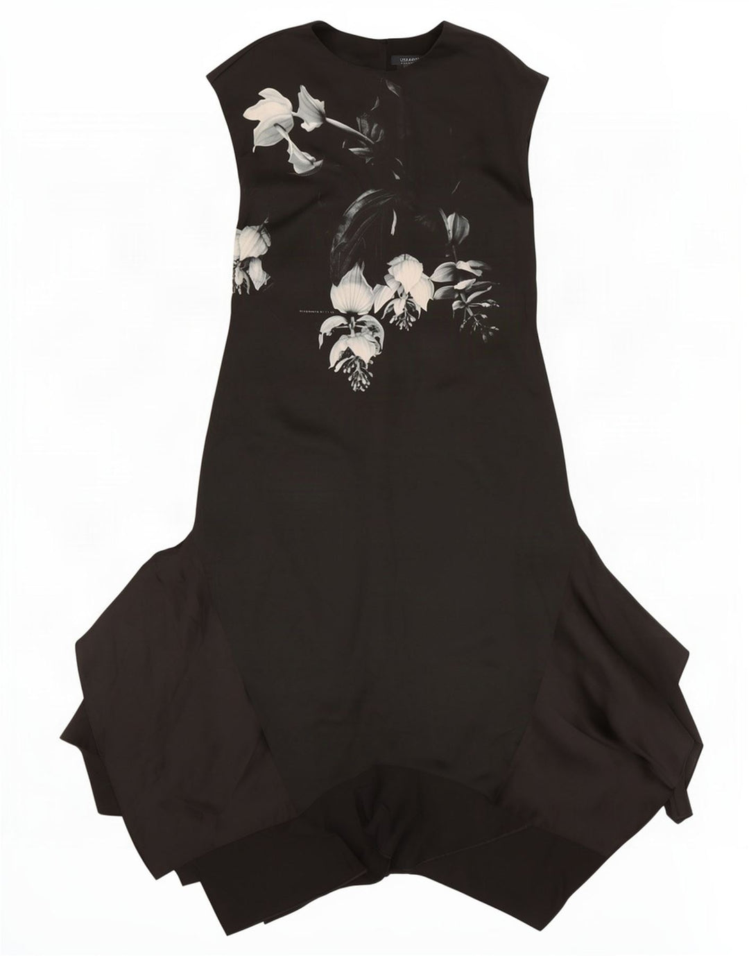 All Saints Damen Maxi-Asymmetrisches Kleid UK 12 Mittelschwarz geblümt