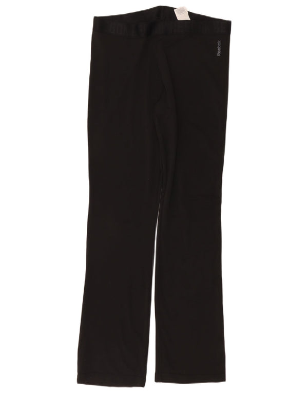 REEBOK Damen Leggings UK 12/14 Medium Schwarz Polyester