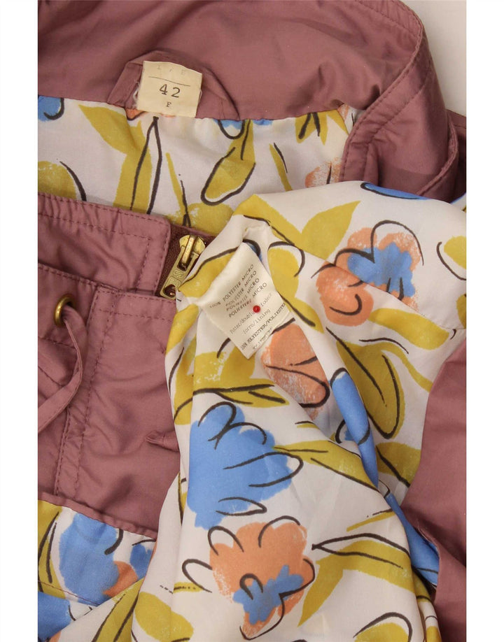 Vintage Damen Übergroße Parkajacke EU 42 Großes rosa Polyester